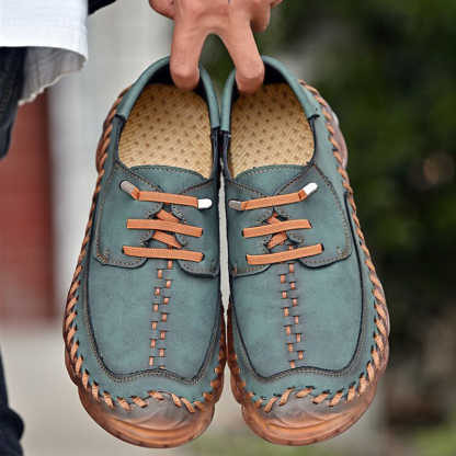 🔥Limited Time Offer 70% OFF🔥Men's Genuine Leather Rubber Sole Slip-On Orthopedic Shoes - Podiatrist Approved Style Recommended