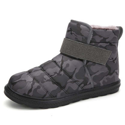 (⏰Limited Time 70% Discount Event) Men's 2024 Winter New Warm Waterproof Non-Slip Puncture-Resistant Velcro Slip-On Snow Boots Ankle Support Orthopedic Wide Toe Arch Support Cotton Shoes
