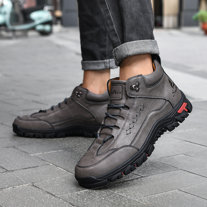 (⏰Last Day 70% OFF🔥)Men's Comfortable Wear-resistant Orthopedic Hand-sewn Leather Shoes - Shock Absorbing Effect, Relaxes Muscles And Relieves Foot Pain