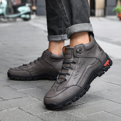 (⏰Last Day 70% OFF🔥)Men's Comfortable Wear-resistant Orthopedic Hand-sewn Leather Shoes - Shock Absorbing Effect, Relaxes Muscles And Relieves Foot Pain