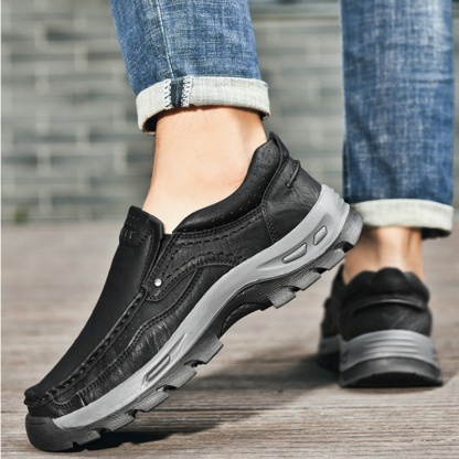 (⏰Promotion - 70% OFF⏰)Men's Italy Genuine Leather Orthopedic Loafers Wear-resistant Anti-skid Slip On Shoes  Daily Office Footwear