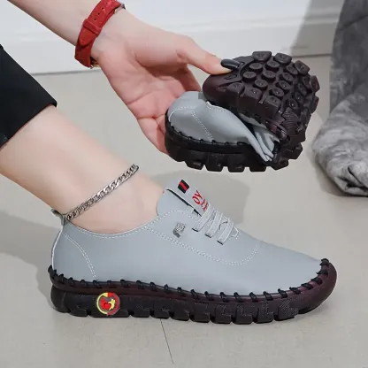 🔥Last Day Promotion 70% OFF⏰ - Women's Comfortable Flat Leather Sneakers - Proven Plantar Fasciitis, Foot and Heel Pain Relief