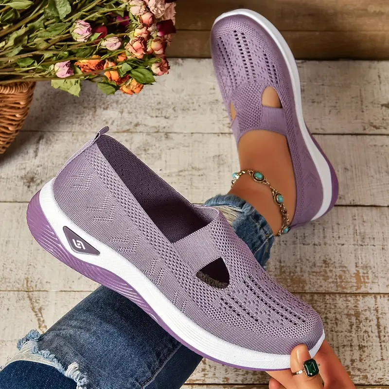 🔥Last Day Promotion 70% OFF⏰ Women's comfortable breathable knitted sneakers - Proven Plantar Fasciitis, Foot and Heel Pain Relief