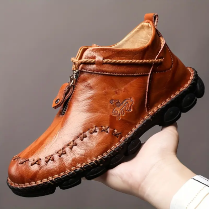 🔥On This Week Sale 70% OFF🔥Men's Orthopedic Non-Slip Comfy Casual Genuine Leather Ankle Boots-Improve Posture and Get Rid of Painless Walking and Standing