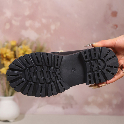 🔥Last Day Promotion 50% OFF⏰Women's Wool Lining Thick Sole Leather Loafers - Proven Plantar Fasciitis, Foot and Heel Pain Relief