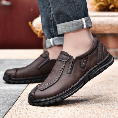🔥Limited Time Offer 70% OFF🔥Men's Comfortable Lightweight Leather Stitched Walking Shoes - Podiatrist Approved Style Recommended