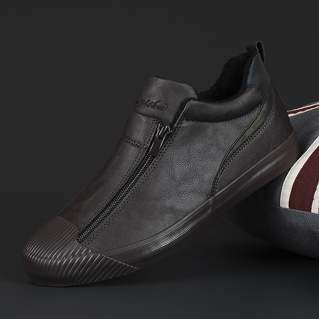 🔥Hot Sale🎁--50% OFF🎉Men's Orthopedic Leather Slip-On Sneakers with Zipper Closure for Casual Wear