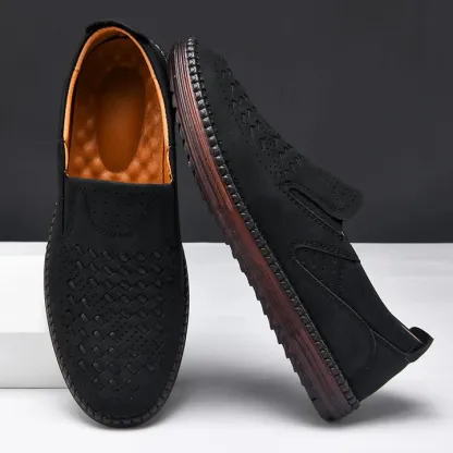 Last day 50% off 🔥Men's genuine leather lightweight breathable casual orthopedic loafers - Breathable And Dry For Healthy Feet