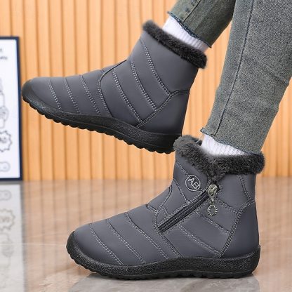 🔥Hot Sale🎁--70% OFF🎉Men's Gray Winter Boots with Zipper Closure, Warm Fleece Lining, and Waterproof Design – Ideal for Outdoor Activities in Cold Weather