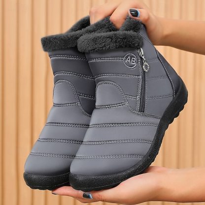 🔥Hot Sale🎁--70% OFF🎉Men's Gray Winter Boots with Zipper Closure, Warm Fleece Lining, and Waterproof Design – Ideal for Outdoor Activities in Cold Weather