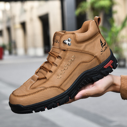 (⏰Last Day 70% OFF🔥)Men's Comfortable Wear-resistant Orthopedic Hand-sewn Leather Shoes - Shock Absorbing Effect, Relaxes Muscles And Relieves Foot Pain