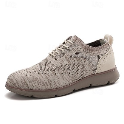 🔥Hot Sale🎁--50% OFF🎉Men's Oxfords Knit PU Leather Breathable Comfortable Slip Resistant Lace-up Fall Winter