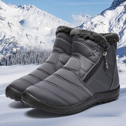 🔥Hot Sale🎁--70% OFF🎉Men's Gray Winter Boots with Zipper Closure, Warm Fleece Lining, and Waterproof Design – Ideal for Outdoor Activities in Cold Weather
