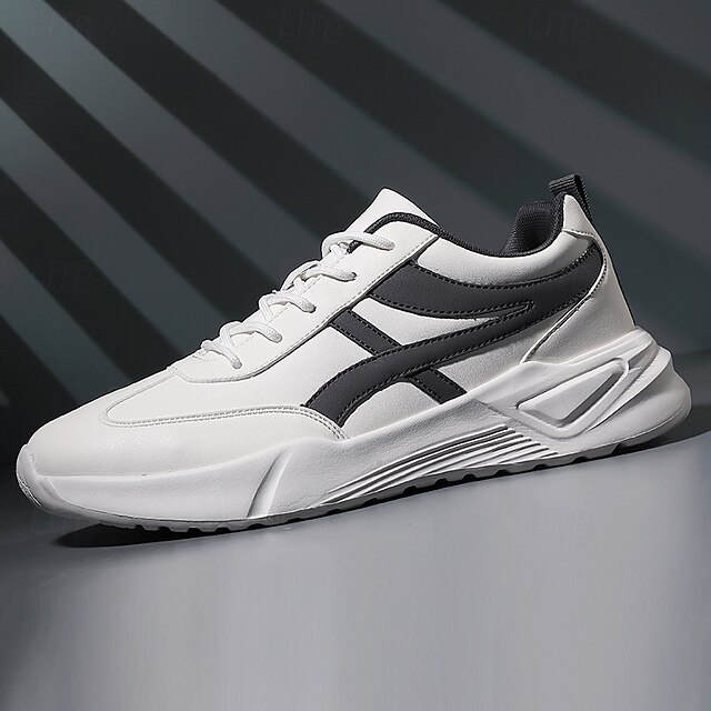 🔥Hot Sale🎁--50% OFF🎉Men's Sneakers with Comfortable Slip Resistant Lace-up Black and White Black / Red White