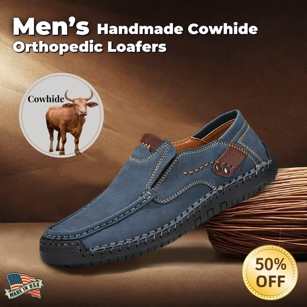 ⏰Hot Sale! 50% OFF 🔥 Men's Handmade Genuine Leather Slip-On Loafers - Experience Painless Walking