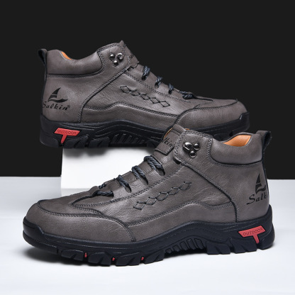 (⏰Last Day 70% OFF🔥)Men's Comfortable Wear-resistant Orthopedic Hand-sewn Leather Shoes - Shock Absorbing Effect, Relaxes Muscles And Relieves Foot Pain