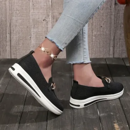 🔥Last Day 50% OFF ⏰Women's Woven Breathable Casual Wedge Sneakers - Proven Plantar Fasciitis, Foot and Heel Pain Relief