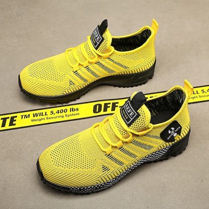 ⏰LIMITED SALE 70% OFF🔥Men's Yellow Athletic Sneakers - Breathable Mesh Lace-Up Running Shoes for Training & Casual Sports
