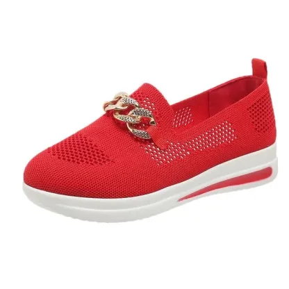 🔥Last Day 50% OFF ⏰Women's Woven Breathable Casual Wedge Sneakers - Proven Plantar Fasciitis, Foot and Heel Pain Relief