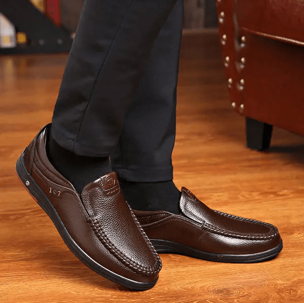 🎁Big Sale Up To 50% OFF🔥Men's Genuine Leather Soft Insole Casual Business Slip On Loafers