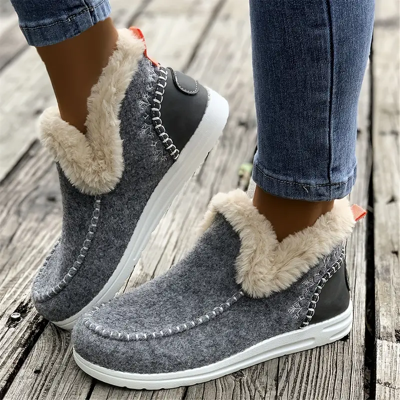 🌸🎉 Promotion - 70% OFF! ✨💫2025 New Ladies Suede Fit Warm Cotton Shoes Snow Boots - Proven Plantar Fasciitis, Foot and Heel Pain Relief