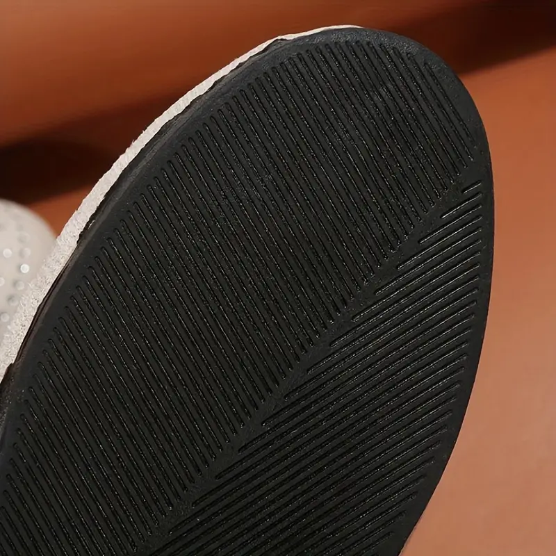 🔥Last Day 50% OFF ⏰Women's Flats Plus Size Flat Heel Round Toe Suede Loafer- Proven Plantar Fasciitis, Foot and Heel Pain Relief