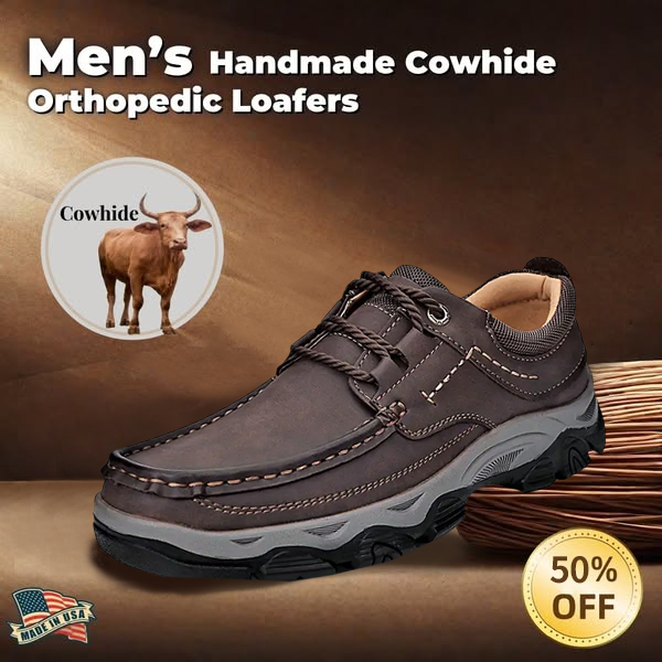 🔥Hot Sale! 50% OFF 🔥Men's Comfortable Arch Support Orthopedic Leather Loafers - Improved Posture For Pain Relief