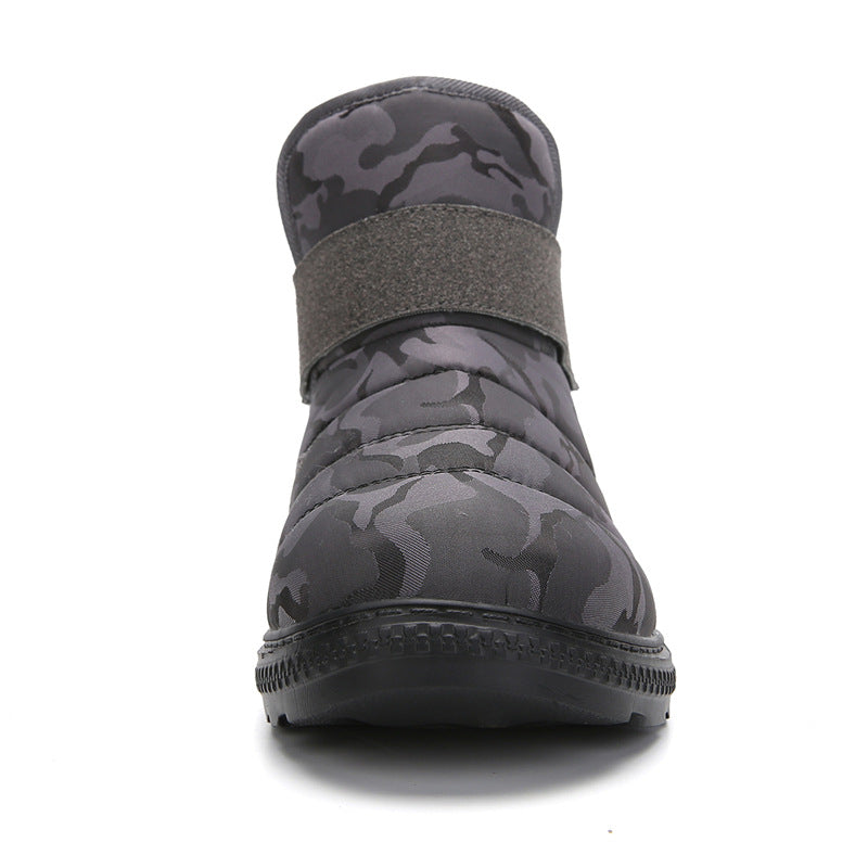(⏰Limited Time 70% Discount Event) Men's 2024 Winter New Warm Waterproof Non-Slip Puncture-Resistant Velcro Slip-On Snow Boots Ankle Support Orthopedic Wide Toe Arch Support Cotton Shoes