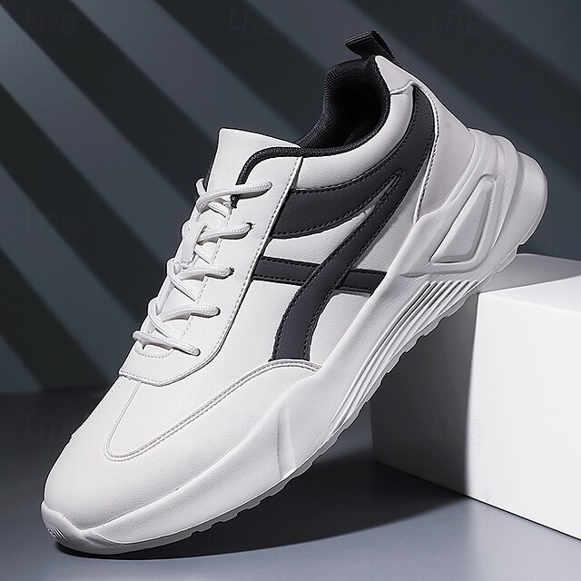 🔥Hot Sale🎁--50% OFF🎉Men's Sneakers with Comfortable Slip Resistant Lace-up Black and White Black / Red White