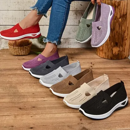 🔥Last Day Promotion 70% OFF⏰ Women's comfortable breathable knitted sneakers - Proven Plantar Fasciitis, Foot and Heel Pain Relief