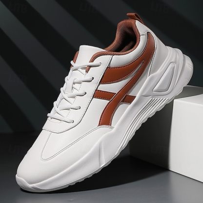 🔥Hot Sale🎁--50% OFF🎉Men's Sneakers with Comfortable Slip Resistant Lace-up Black and White Black / Red White