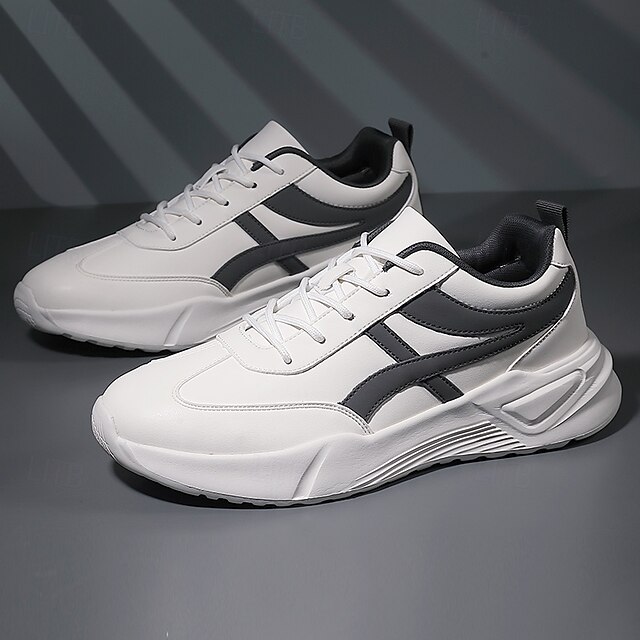 🔥Hot Sale🎁--50% OFF🎉Men's Sneakers with Comfortable Slip Resistant Lace-up Black and White Black / Red White