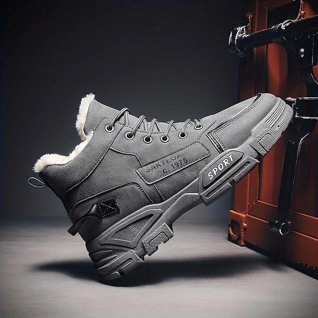 🔥Limited Time Offer 50% OFF🔥Men's Fleece Lined Winter Boots, Waterproof and Warm High-Top Lace-Up Shoes, Anti-Slip Outdoor Snow Boots for Cold Weather