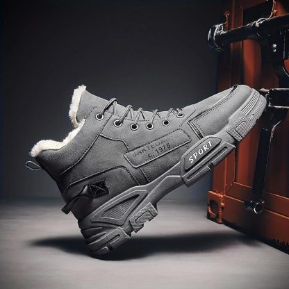🔥Limited Time Offer 50% OFF🔥Men's Fleece Lined Winter Boots, Waterproof and Warm High-Top Lace-Up Shoes, Anti-Slip Outdoor Snow Boots for Cold Weather