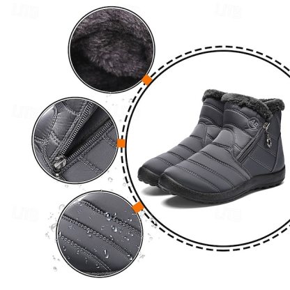 🔥Hot Sale🎁--70% OFF🎉Men's Gray Winter Boots with Zipper Closure, Warm Fleece Lining, and Waterproof Design – Ideal for Outdoor Activities in Cold Weather