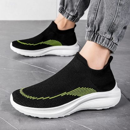 ⏰Promotion - 70% OFF🔥Men's Lightweight Slip-On Sneakers | Breathable Flyknit Upper with Comfortable Sole for Casual and Sport Activities