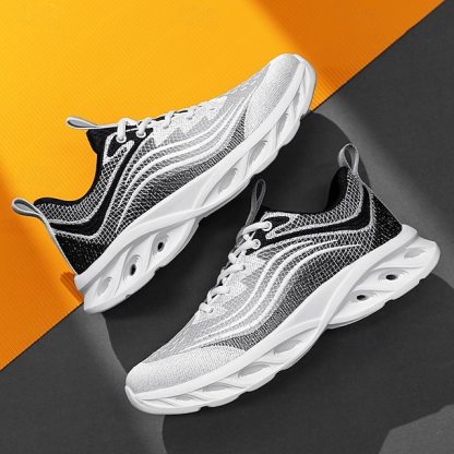 🔥Hot Sale🎁--50% OFF🎉Men's Classic Knit Sneakers with Wave Sole - Comfortable and Breathable, Perfect for Casual Wear