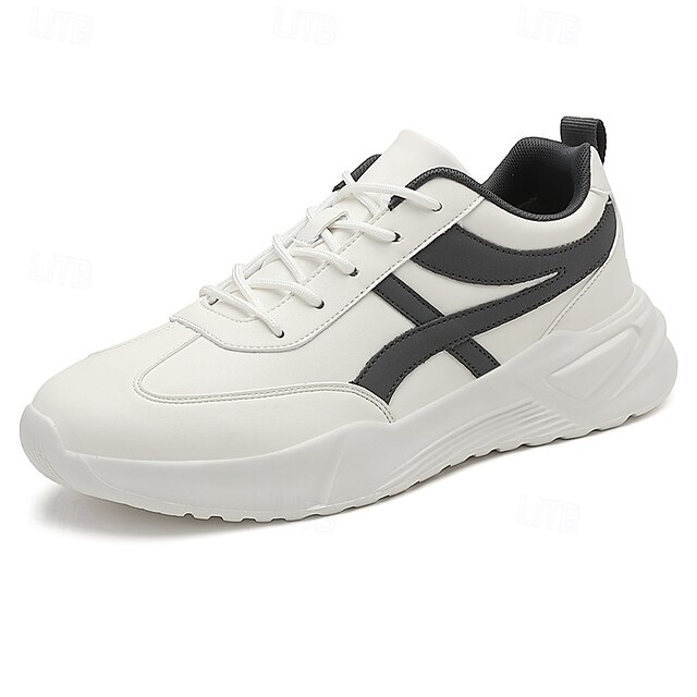 🔥Hot Sale🎁--50% OFF🎉Men's Sneakers with Comfortable Slip Resistant Lace-up Black and White Black / Red White