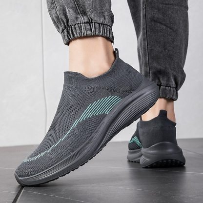 ⏰Promotion - 70% OFF🔥Men's Lightweight Slip-On Sneakers | Breathable Flyknit Upper with Comfortable Sole for Casual and Sport Activities