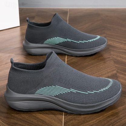 ⏰Promotion - 70% OFF🔥Men's Lightweight Slip-On Sneakers | Breathable Flyknit Upper with Comfortable Sole for Casual and Sport Activities