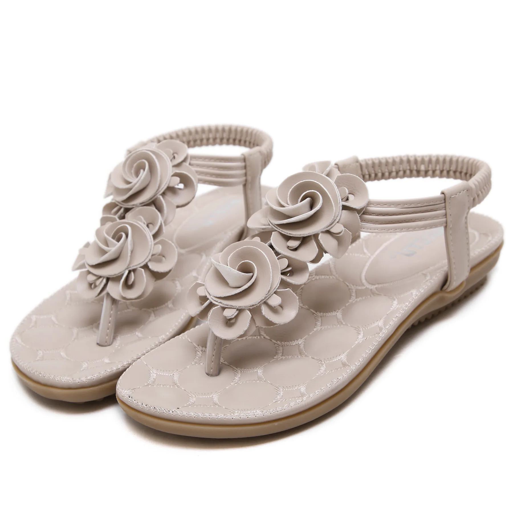 🌸🎉Spring Sale 50% OFF✨⏳Women's Flat Sandals Dress Shoes Ankle T-Strap Thong Elastic Comfortable Flip Flops Beach Sandal for Women - Conforms To The Human Body And Reduces Foot Pressure