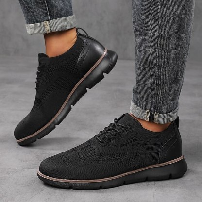 🔥Hot Sale🎁--50% OFF🎉Men's Oxfords Knit PU Leather Breathable Comfortable Slip Resistant Lace-up Fall Winter