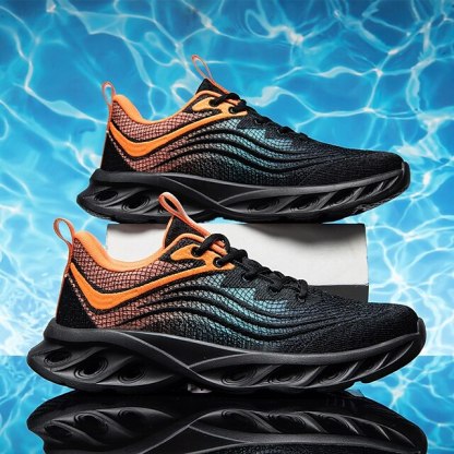 🔥Hot Sale🎁--50% OFF🎉Men's Classic Knit Sneakers with Wave Sole - Comfortable and Breathable, Perfect for Casual Wear