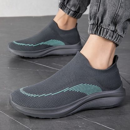 ⏰Promotion - 70% OFF🔥Men's Lightweight Slip-On Sneakers | Breathable Flyknit Upper with Comfortable Sole for Casual and Sport Activities