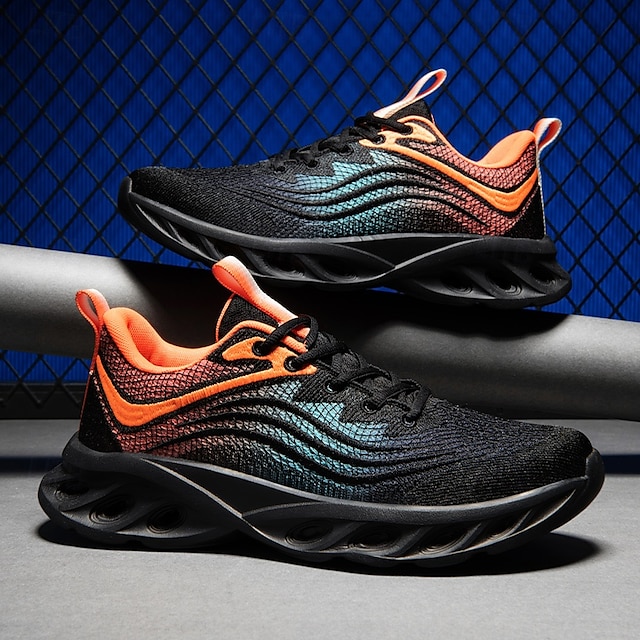 🔥Hot Sale🎁--50% OFF🎉Men's Classic Knit Sneakers with Wave Sole - Comfortable and Breathable, Perfect for Casual Wear