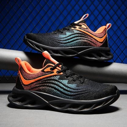 🔥Hot Sale🎁--50% OFF🎉Men's Classic Knit Sneakers with Wave Sole - Comfortable and Breathable, Perfect for Casual Wear