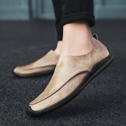 🔥2025 Hot Sale🔥Trendy soft leather breathable slip-on genuine leather casual loafers - Proven Plantar Fasciitis, Foot and Heel Pain Relief