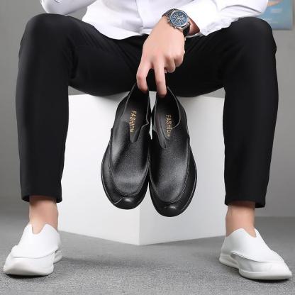 🔥2025 Hot Sale🔥Trendy soft leather breathable slip-on genuine leather casual loafers - Proven Plantar Fasciitis, Foot and Heel Pain Relief