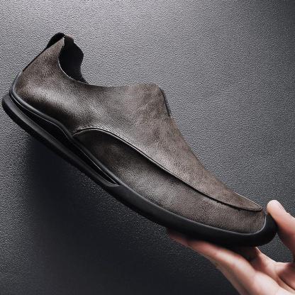 🔥2025 Hot Sale🔥Trendy soft leather breathable slip-on genuine leather casual loafers - Proven Plantar Fasciitis, Foot and Heel Pain Relief