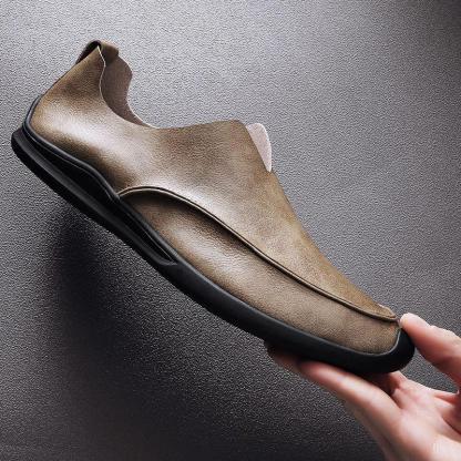 🔥2025 Hot Sale🔥Trendy soft leather breathable slip-on genuine leather casual loafers - Proven Plantar Fasciitis, Foot and Heel Pain Relief